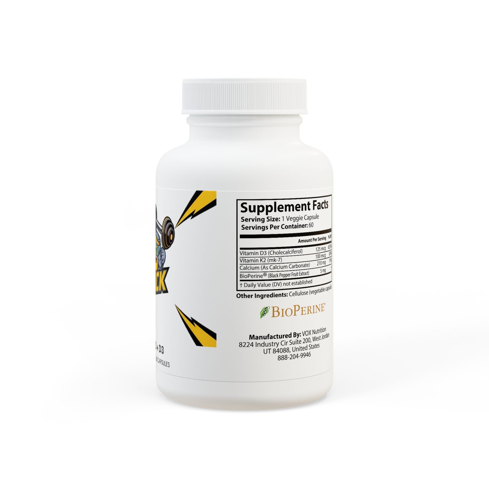 Vitamin K2 + D3 Supplement (60 Capsules)