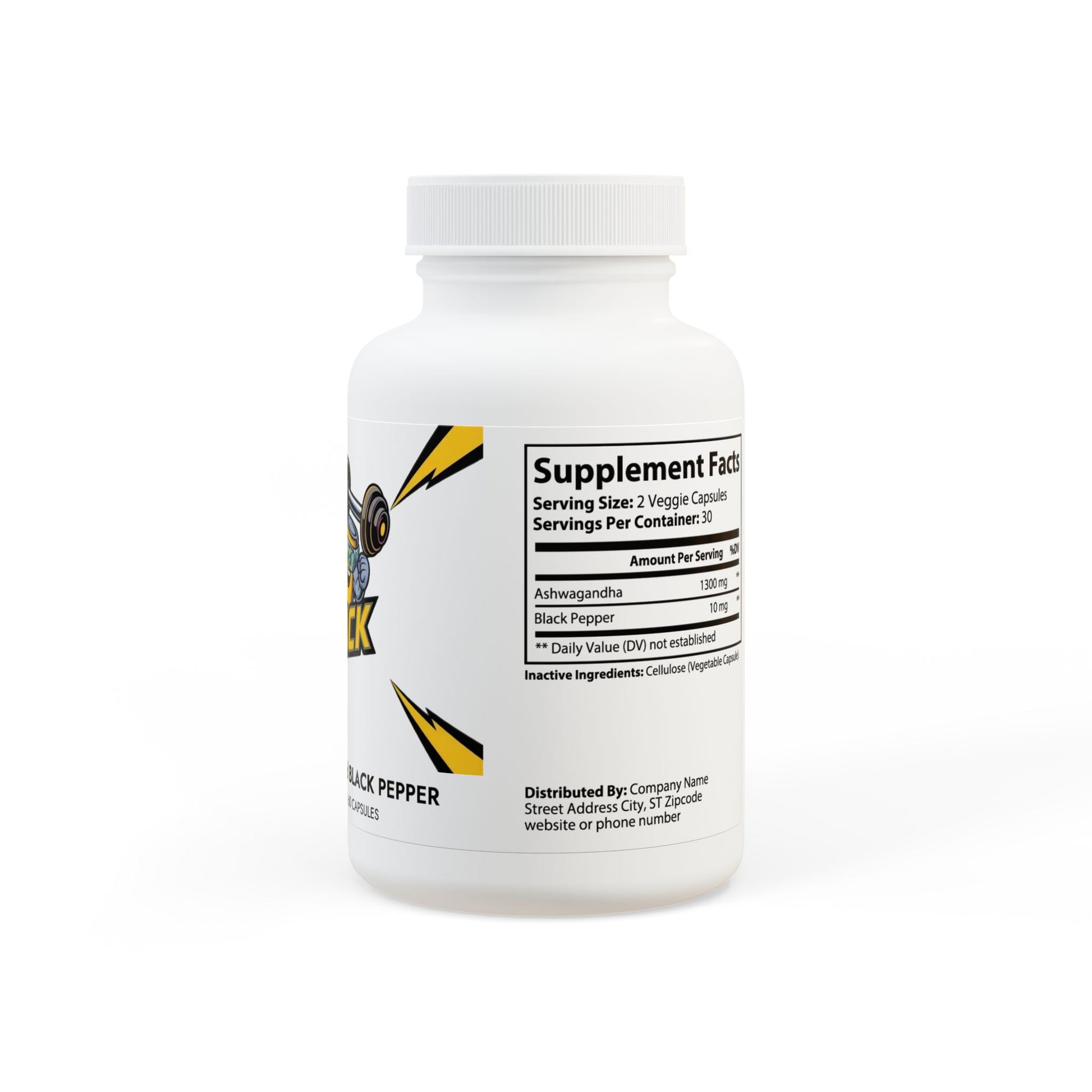 Ashwagandha and Black Pepper Supplement (60 capsules)