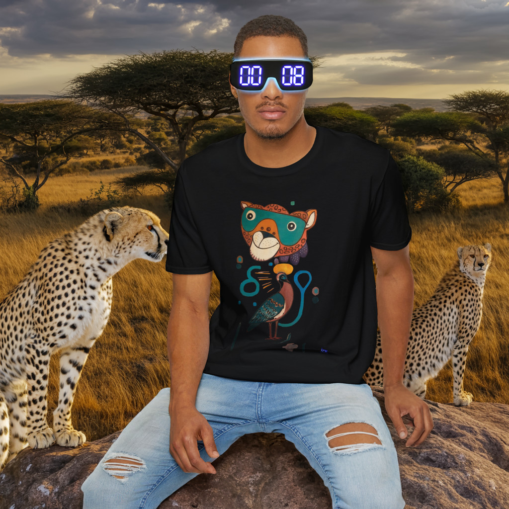 Artistic Cheetah with Smart Glasses